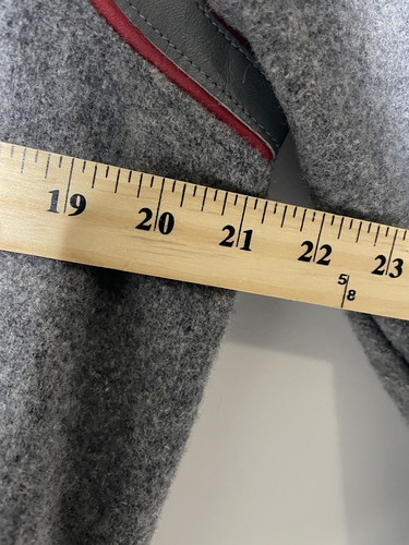 Giacca vintage lana Letterman Varsity taglia media grigio rosso anni 80 90 - Foto 7 di 7
