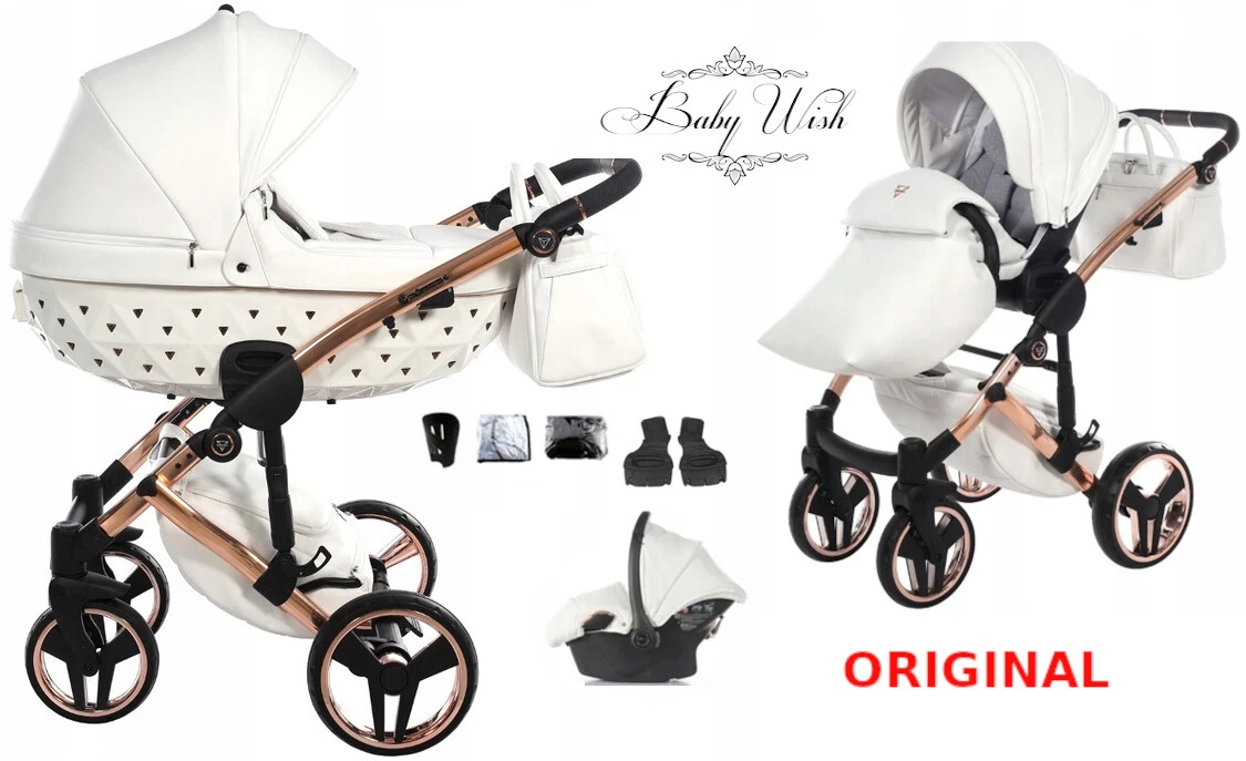 JUNAMA EXCLUSIVE V2 VERSION BABY PRAM 3in1 CARRYCOT + PUSHCHAIR + CAR SEAT