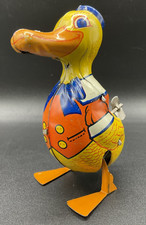 J. Chein Walking Duck Wind Up Tin Litho Mechanical Toy Working Vintage EUC