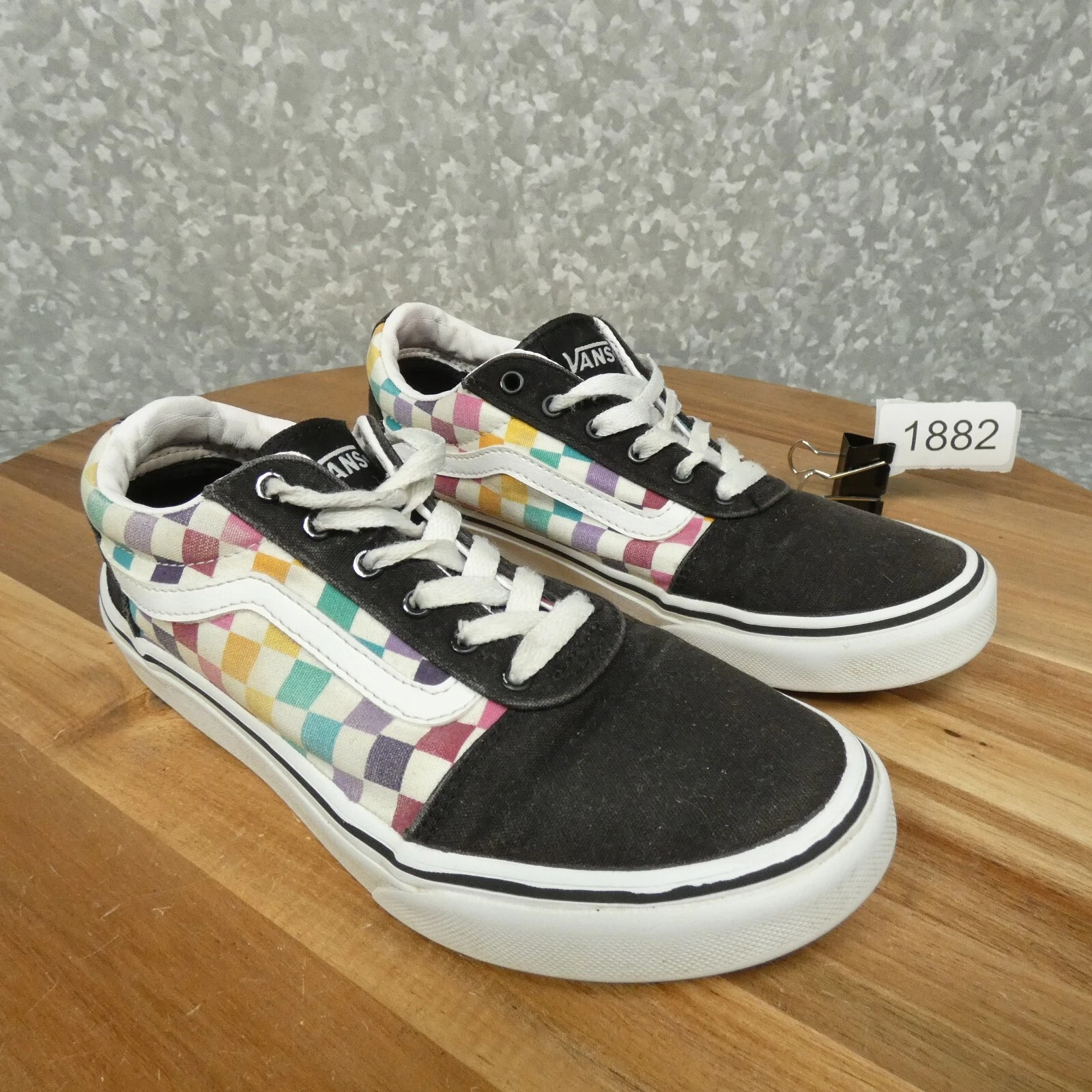 Sneakers Vans Off The Wall Missy 3 5 nere con scarpe da pattinatore a scacchi arcobaleno vecchia Skool