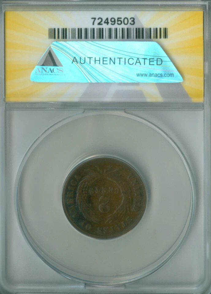 1871 2c ANACS F-12 (2228237) - Image 3 of 4