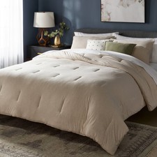 3pc King Jersey Comforter and Sham Set Oatmeal Heather - Threshold: Knitted,