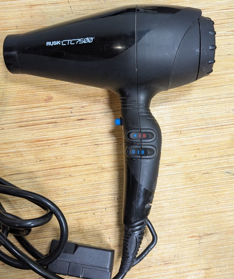 Secador de pelo profesional Rusk CTC7500 2000 W cerámica iónica turmalina probado Foto 3 de 4