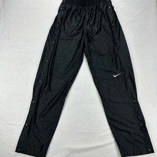 Vintage 90s Nike Tear Away Track Pants Black Snap Sides Logo Size L