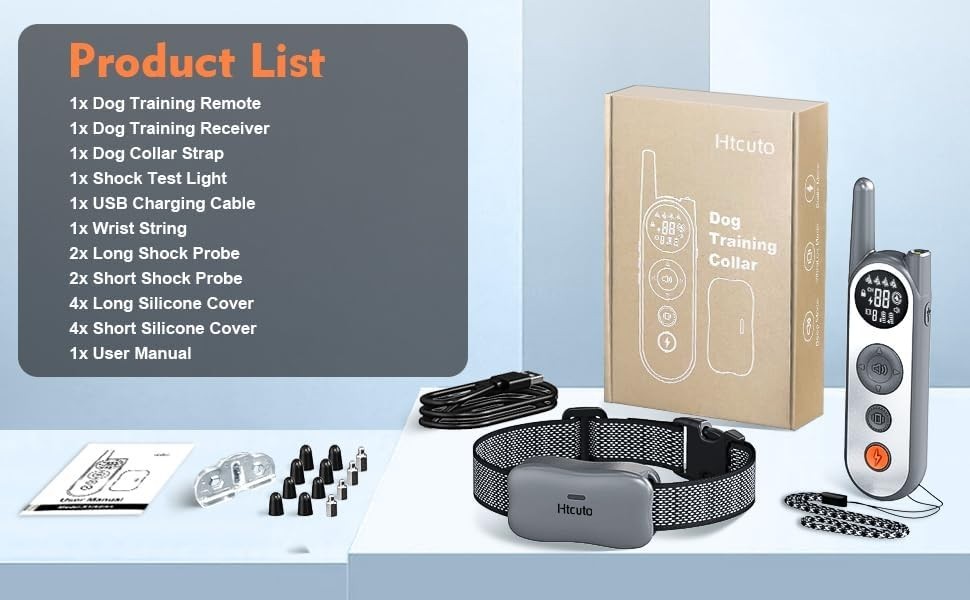 Htcuto Wireless Dog Fence System -  Remote Training Collar, Grey, NEW IN BOX!!