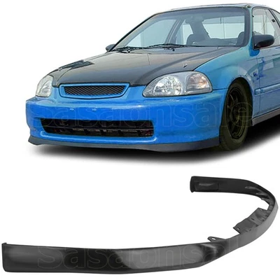 Front Bumper Lip Splitter For 96-98 Honda Civic 2dr 3dr 4dr, Black PU SiR Style - Image 1 of 4