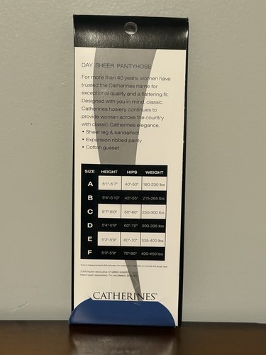 NEW Catherines Pantyhose Day Sheer Nylons Ribbed Panty Linen Beige Plus Size F - Picture 5 of 6