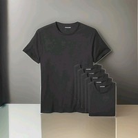 Amazon Essentials Herren T-Shirts Schwarz XXL Baumwolle Rundhals 6Er Pack