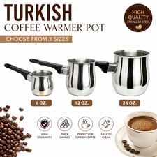 Turkish Coffee Warmer Pot Stainless Steel Milk Sauce Butter 6oz 12oz 24oz