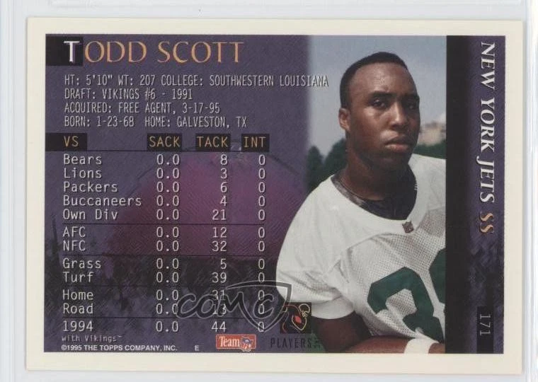 1995 Bowman Todd Scott #171 - Image 2 of 2