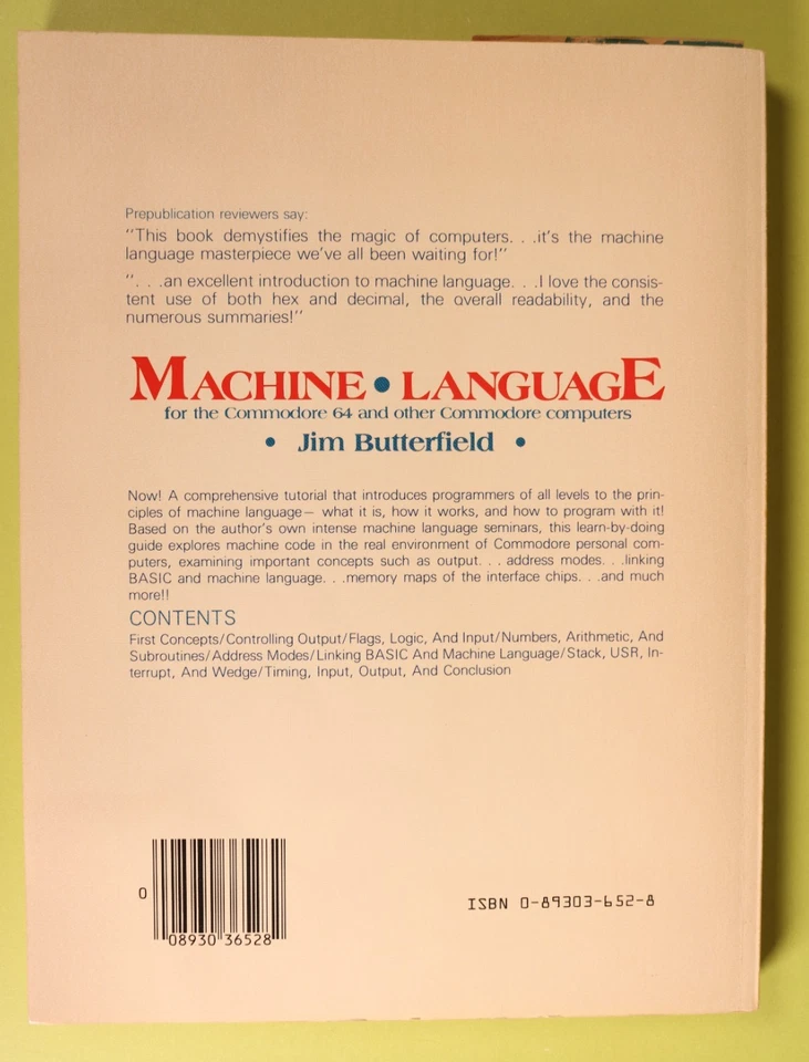 Машинный язык для Commodore 64 Джим Баттерфилд 1-е издание 1-й выпуск - Изображение 2 из 4