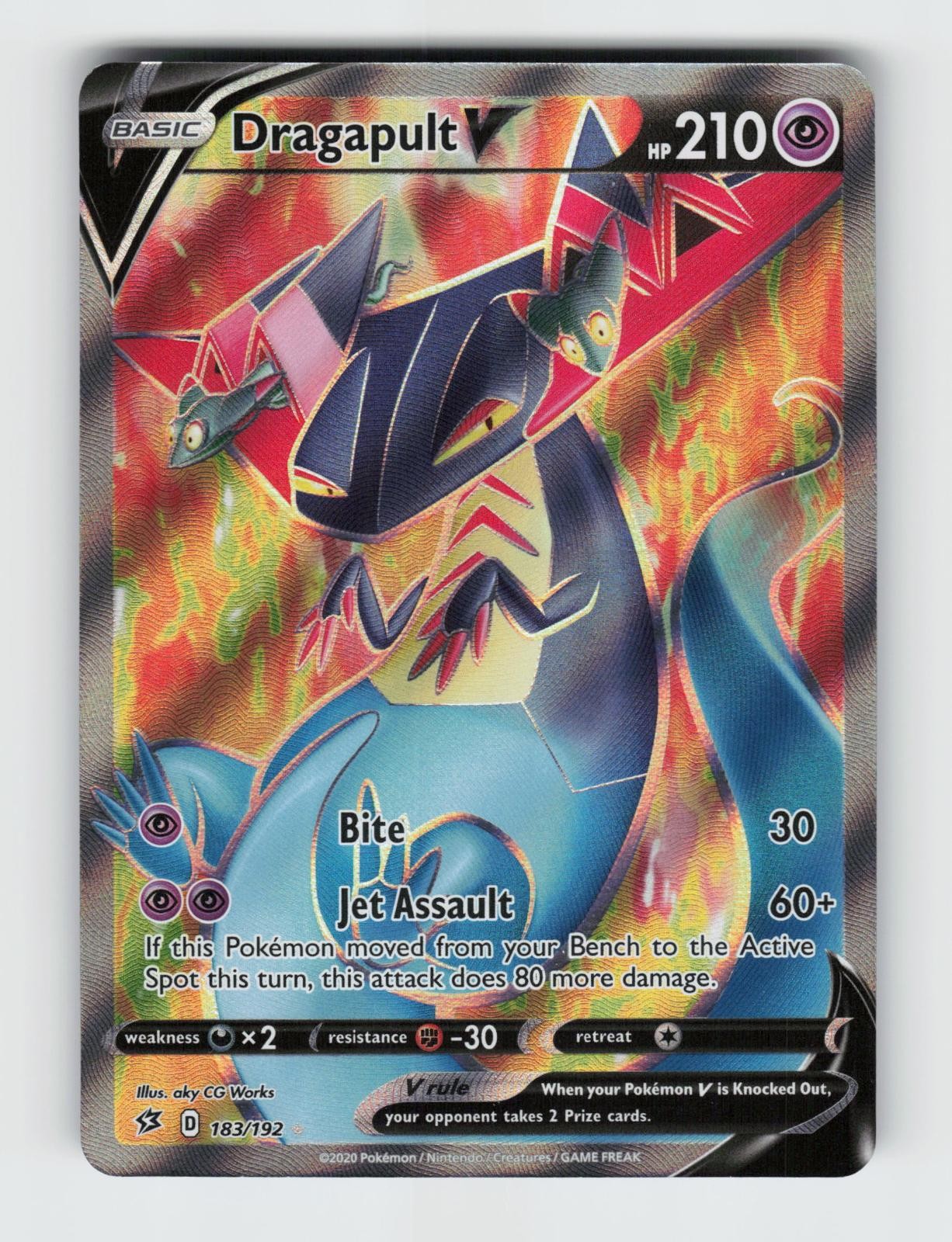 Dragapult V 183/192 Holo Ultra Rare Rebel Clash Pokemon 2020 NM Works