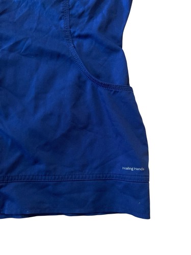 Healing Hands Zip Front Scrub Jacket Women’s Medium Navy Blue Workwear Full Zip - Picture 4 of 7