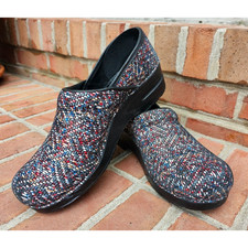 Sanita The Original Danish Clogs Multicolor Leather Women's Shoes Size 39 8-8.5