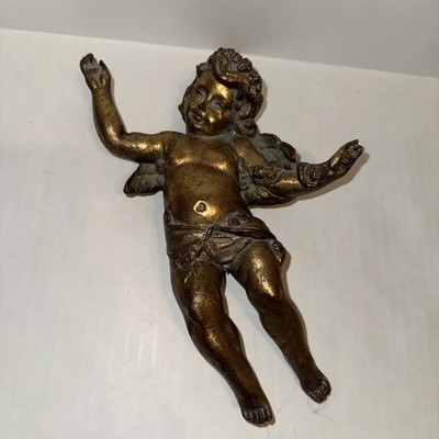 Vintage ARP Angel Christmas Cherub Gold Gilt Wall Hanging Antique