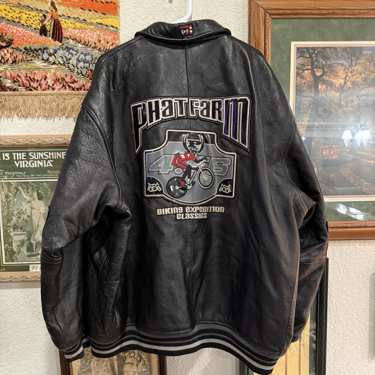 Ronherman 購入Vintage 90S ブランケット USA製 Vintage 90s RARE PHAT FARM Russell Simmons, Men's Biker Hip Hop