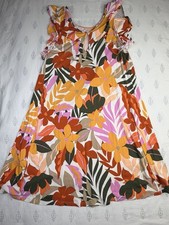 Loft Pink And Orange Floral Sundress Scoopneck Small