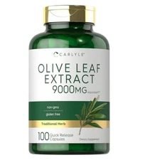 Olive Leaf Extract Capsules | 9000Mg | 100 Count | Non-Gmo, Gluten Free | High P
