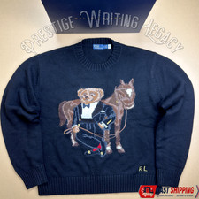 Polo Ralph Lauren Men's Polo Bear Horse Wool Sweater Size Medium NWT