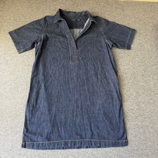 Lauren Ralph Lauren Womens 2X Denim Shift Dress Indigo Blue Cotton Short Sleeve