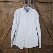 Tommy Hilfiger Men s XL Custom Fit White Button Down Oxford Shirt Cotton Logo