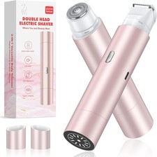 Bikini Trimmer for Women Dual Head Face Shaver Body Hair Trimmmer Electric Razor