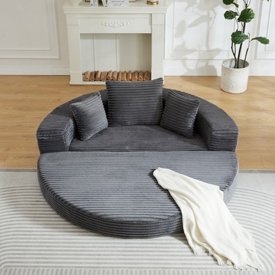 Rund Sofa Couch Lounge Bodensofa Sofabett mit Schlaffunktion Faltbar Schlafsofa