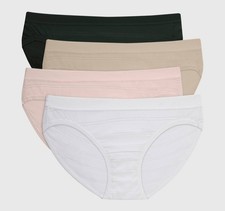 Hanes Premium Breathable Women  s Ribbed Cotton Bikini Underwear, 4-Pack size 7/L