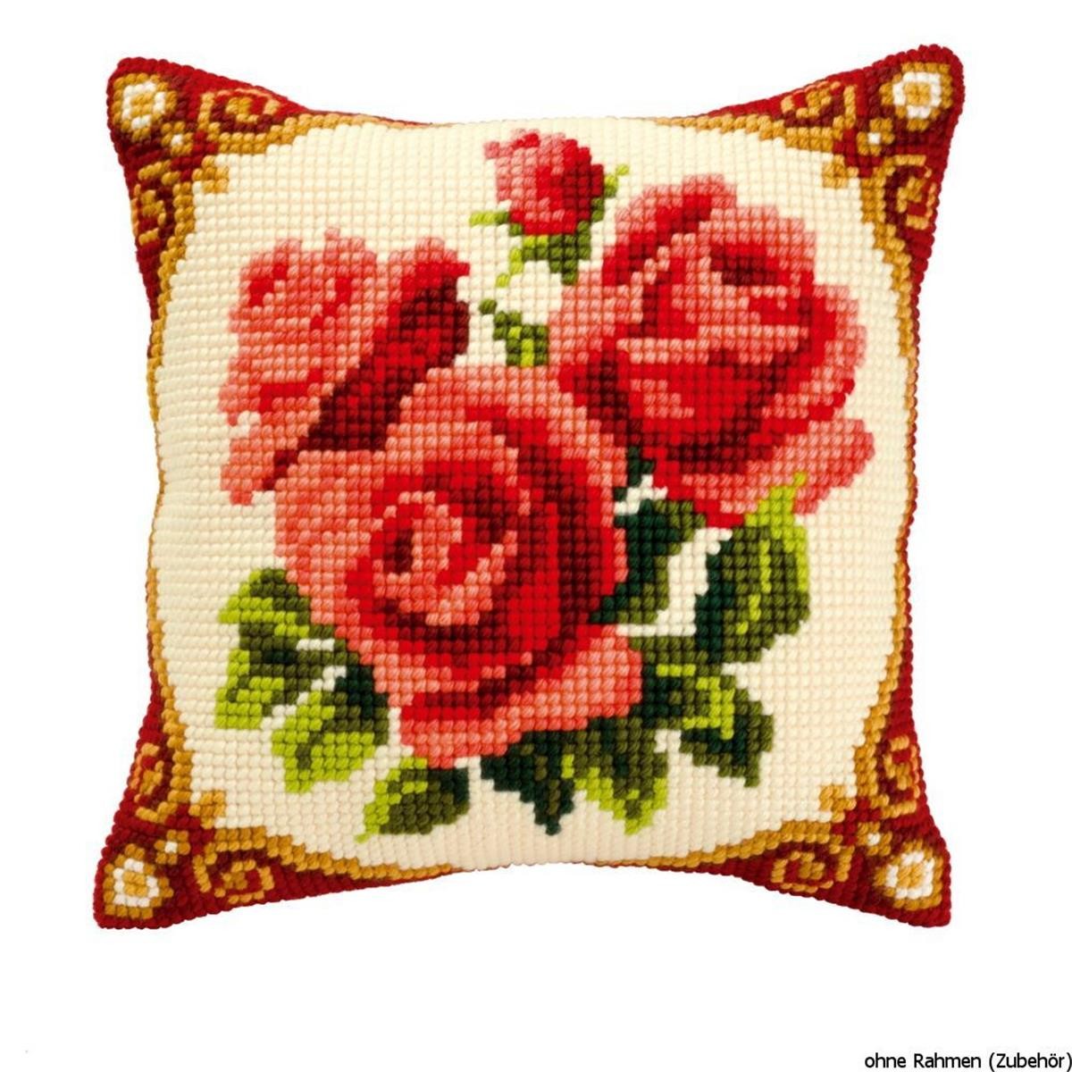 B&Q -  Cushion RosesCross Stitch Kit: Cushion: Red RosesVervaco - Image 2