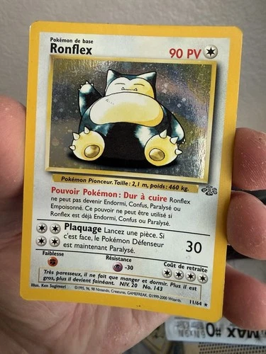 Ronflex / Snorlax French 11/64 Holo Jungle  Pokemon Card TCG  - 1999 MP