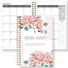 20262027 A5 Weekly Monthly Planner Jan 2026 to Dec 2027 Spiral Organizer wit