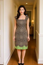 The Limited Sheath Black White Mint Green Mandala Geometric Y2K Wedding Dress 4