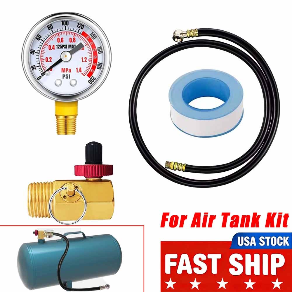 Air Tank Repair Kit Air Tank Valve Kit with 1.6" Gauge for Portable CarryTank #V