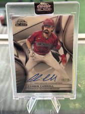 2025 Topps Chrome Black Corbin Carroll WHITE REFRACTOR AUTO SSP 10/10 #CBA-CC
