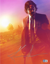 Keanu Reeves Signed 11x14 Photo John Wick Authentic Autograph Beckett LOA
