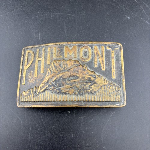 Vintage Philmont Classic 2-tone Belt Buckle Tooth of Time 3” x 2”