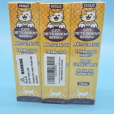 3 Pack ESIXJS Cat Deterrent Spray Anti Scratch Citrus 3.38 oz EXP 2028