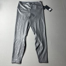 90 Degree By Reflex Metallic Gray Leggings M ...