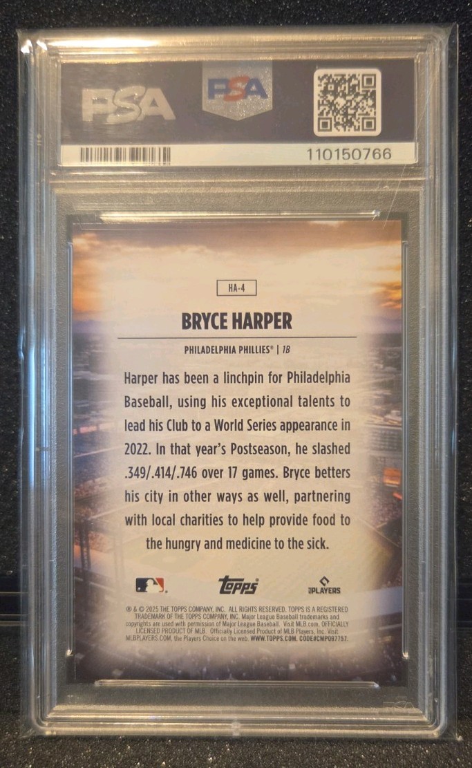 2025 Topps Home Field Advantage Bryce Harper #HA-4 PSA 10 Phillies HOT 🔥  view 2