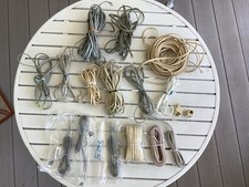 15 RJ 11 Flat Telephone Cords Cables Lot Various Lengths  2 Connectors