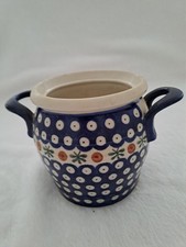 BOLESLAWIEC BUNZLAUER KERAMIK BEHÄLTER 15CM AUS POLEN NEU UNIKAT HANDBEMALT