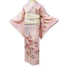 Visit Kimono, Used, Pure Silk, Formal, Artist'S Items, Signature, Flower Illustr