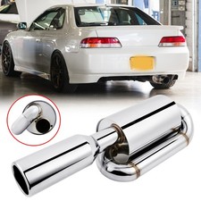 Twin Loop Exhaust Muffler Tip 2.5 Inlet 4.0 Chrome Polished For Honda Prelude Twin Loop Exhaust Muffler Tip 2.5 Inlet 4.0 Chrome Polished For Honda Prelude