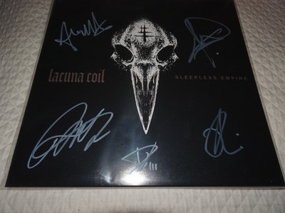 Lacuna Coil Sleepless Empire silver vinyl LP Signed