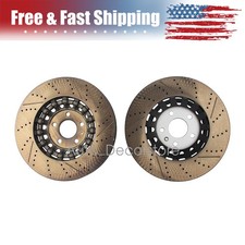 FITS FOR 2018-2023 AUDI RS5 2PCS FRONT DRILLED BRAKE DISC ROTORS 375MM US