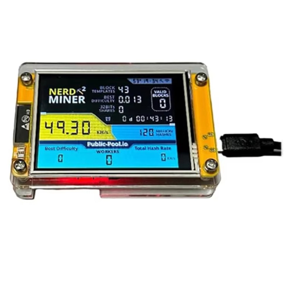 V2 2.8 Inch Display   Lottery  Miner Crypto Bitcoin Mining Machine A1S4