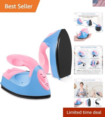 Portable Mini Craft Iron: Perfect for DIY Projects in Dark Pink & Sky Blue