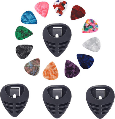 16 Stk Guitar Pick Set mit 4 Plektrenhalter 12 Pcs Guitar Picks aus Celluloid mi
