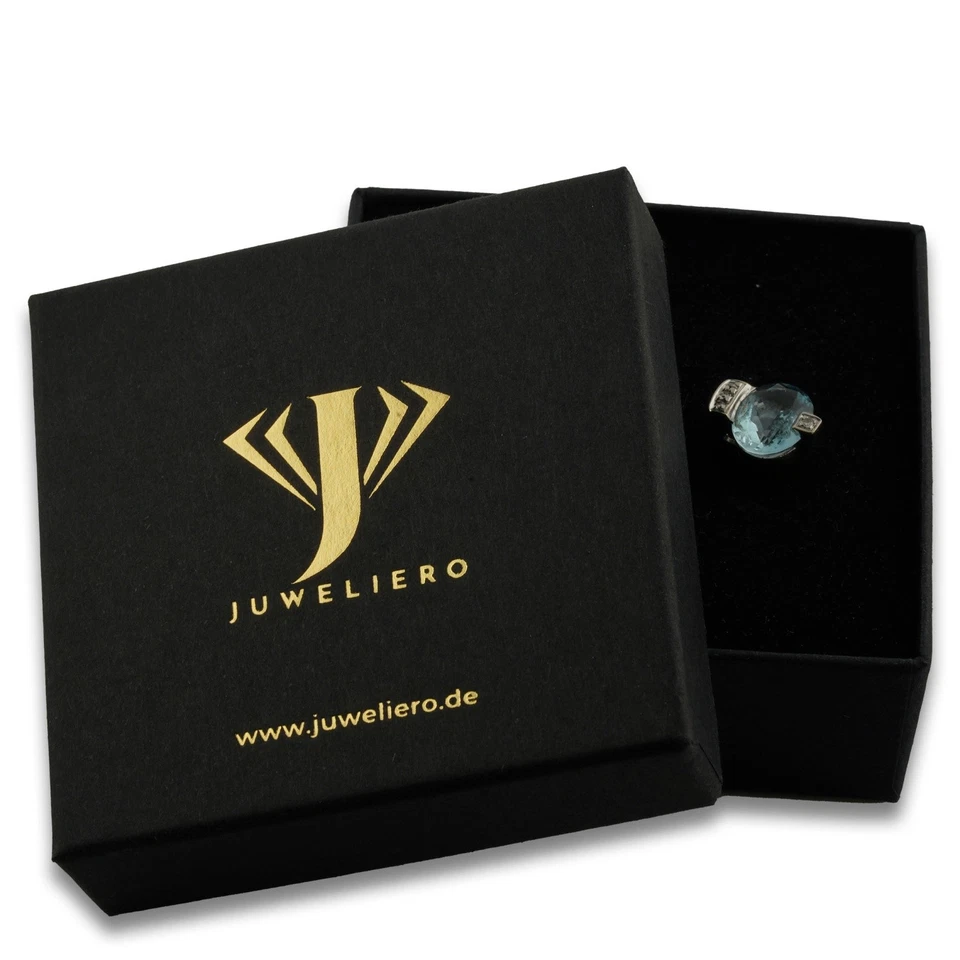 Brillant Aquamarin Gold Anhänger 750 18 Kt Weißgold 0,03 Ct Diamant Wert 700,- - Bild 3 von 4