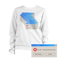 Christmas Computer Jumper Sweater Error 404 Spirit Not Found Coding Funny Xmas